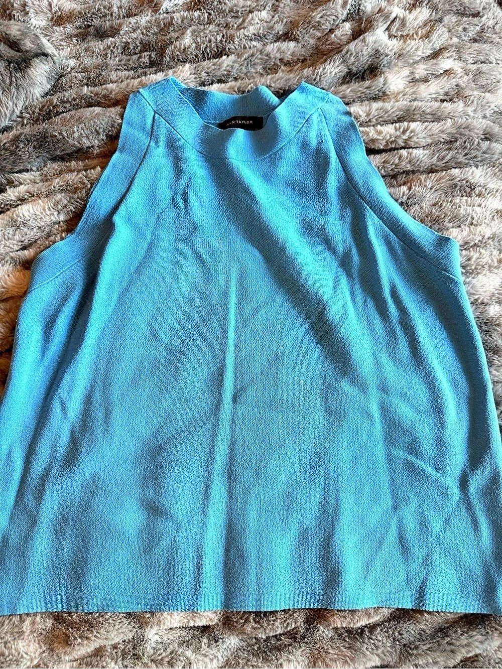 Ann Taylor Blue Sleeveless Top Size XL Like New